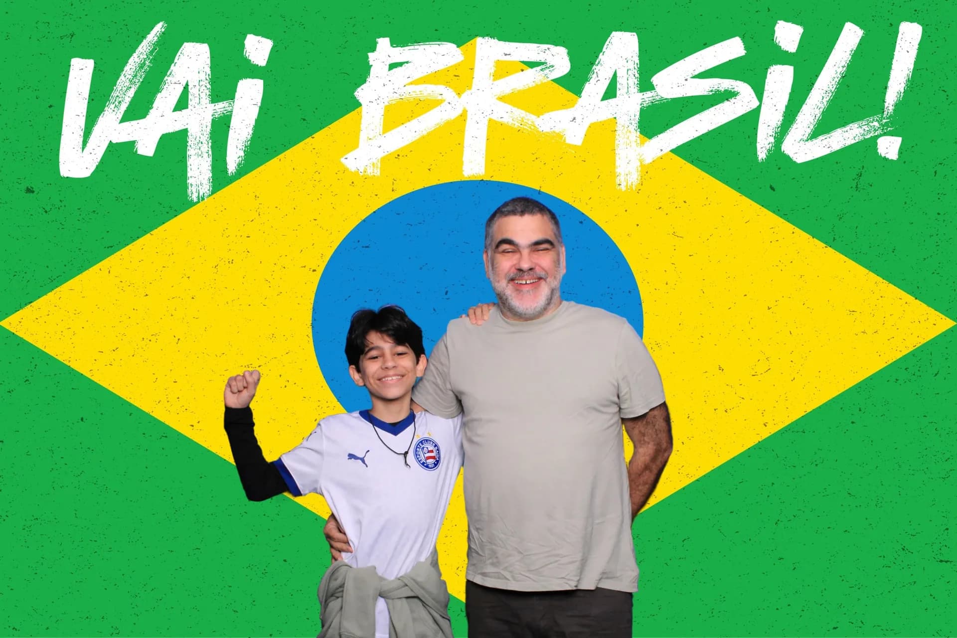Pai e filho Vai Brasil fotobox